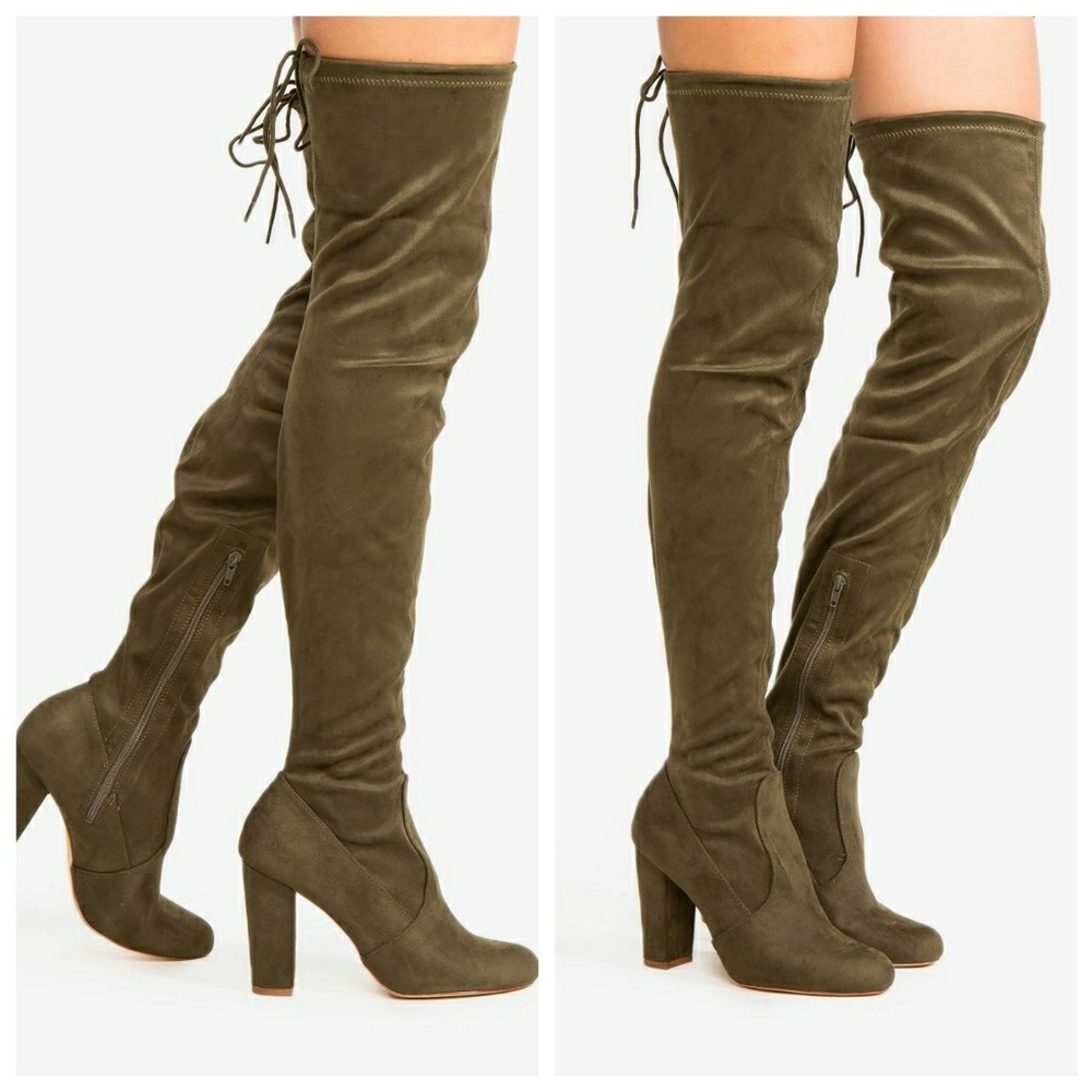 Host Pick Olive Over The Knee Boot - Picture 2 of 2